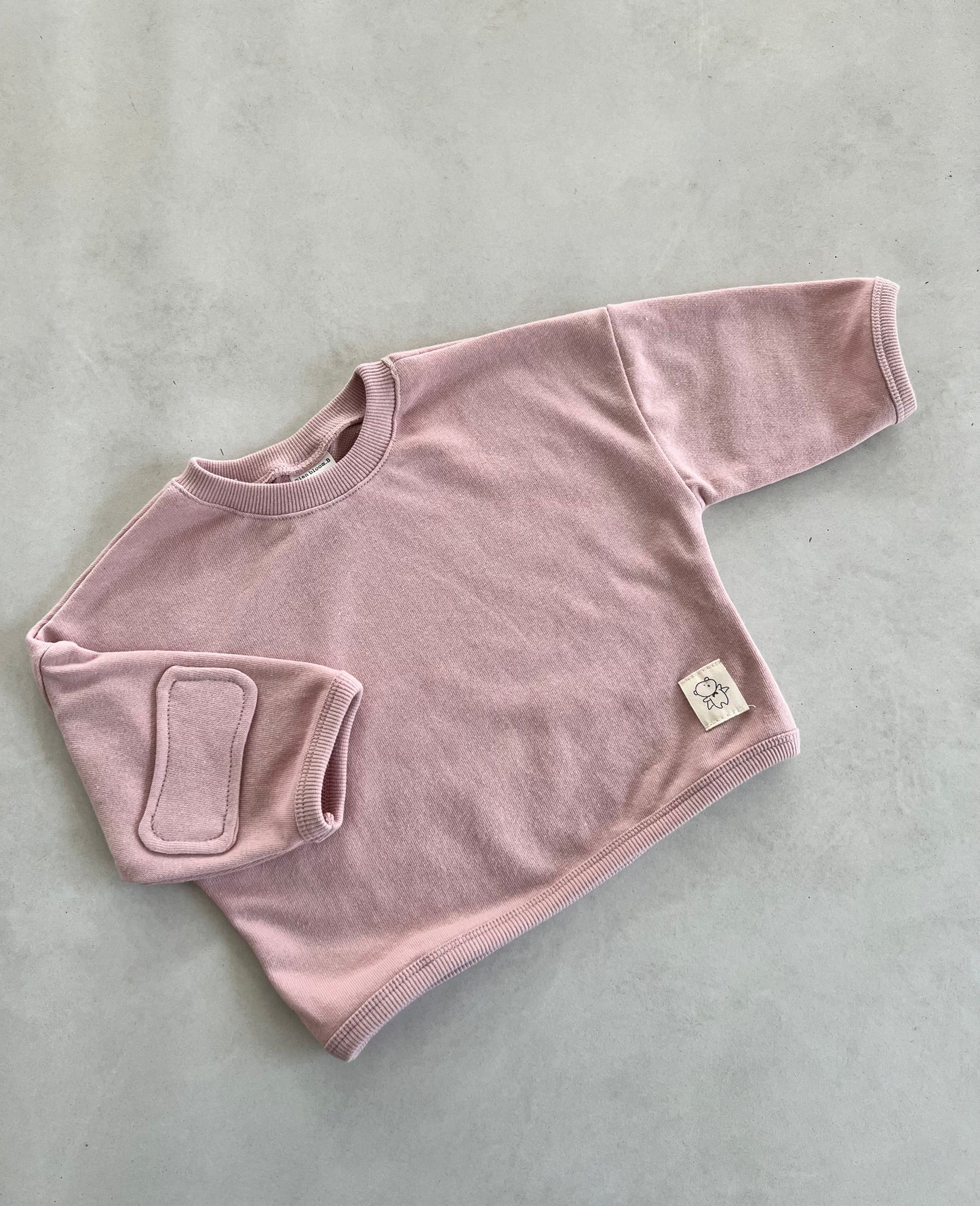 BABY PATCH SWEATER - DUSTY PINK
