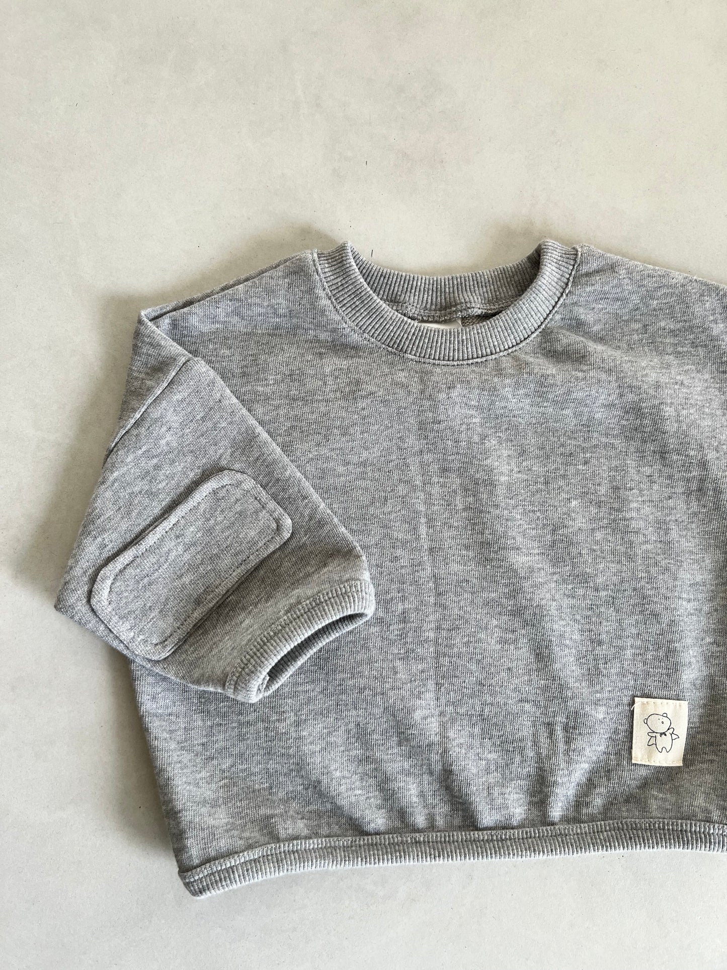 BABY PATCH SWEATER - MELANGE