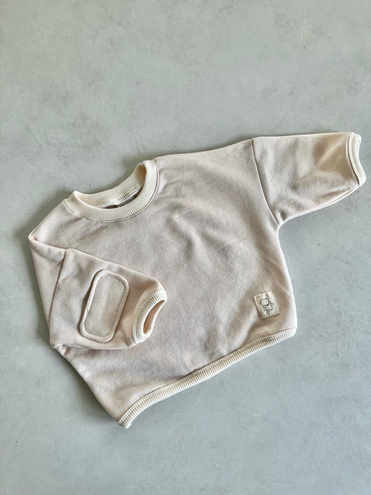 BABY PATCH SWEATER - CREAM
