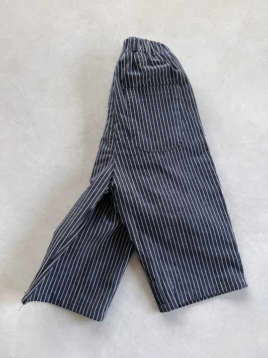 BAGGY STRIPED PANTS - NAVY BLUE